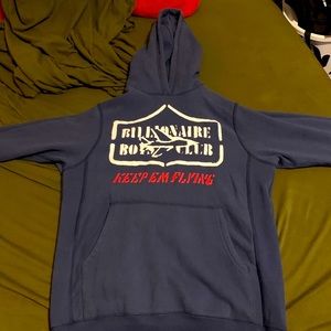 All blue hoodie